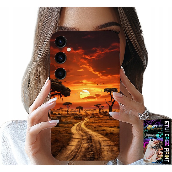 Husă pentru Samsung Galaxy A55 5G, World Case, design Safari Africa, silicon, imprimare full color