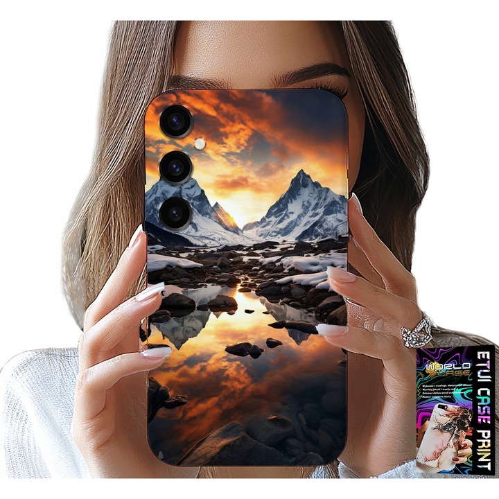 Carcasă pentru Samsung Galaxy A54 5G, World Case, design Munti, Everest, silicon, set cu film
