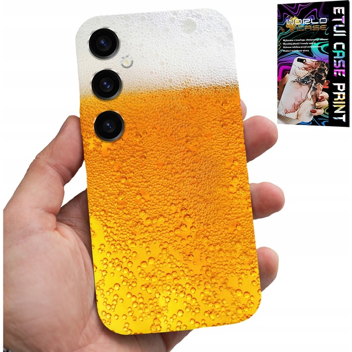 Caz pentru telefon, World Case, Samsung Galaxy A55 5G, silicon, imprimeu cu halbe de bere