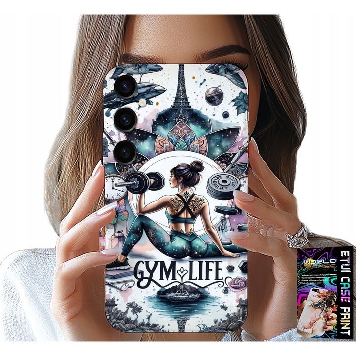 Carcasa pentru Samsung Galaxy A55 5G, World Case, silicon, imprimeu fitness, multicolor