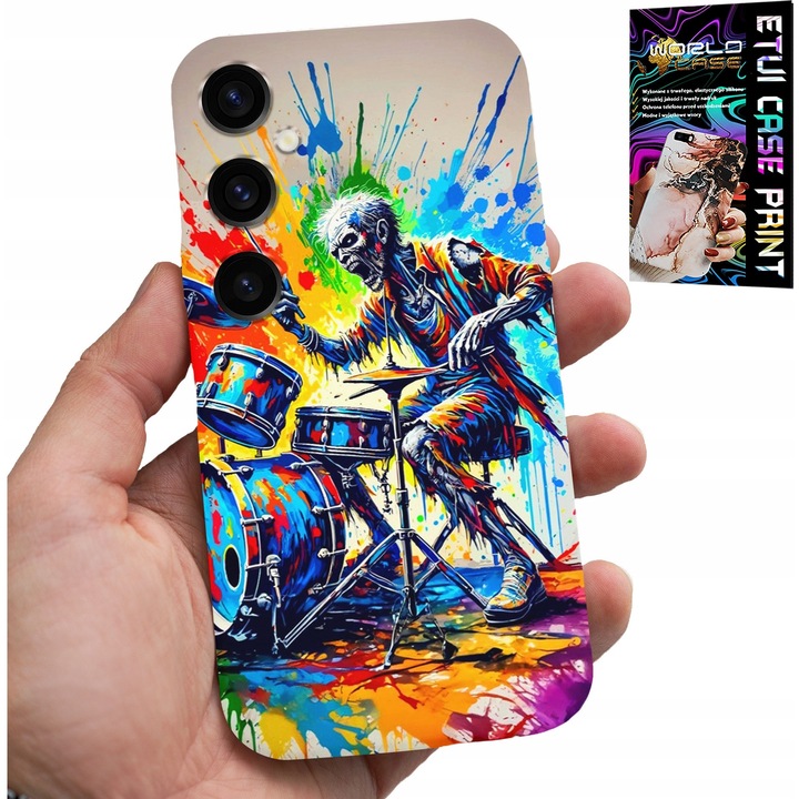 Carcasă pentru Samsung Galaxy A55 5G, World Case, design Drum, silicon, multicolor