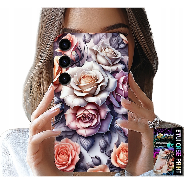 Carcasa pentru Samsung Galaxy A55 5G, World Case, design floral, silicon, multicolor