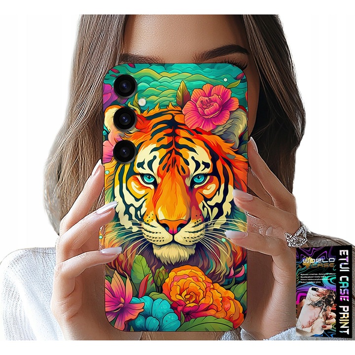 Tok Samsung Galaxy A15 4G-hez, World Case, tigris design, szilikon, többszínű