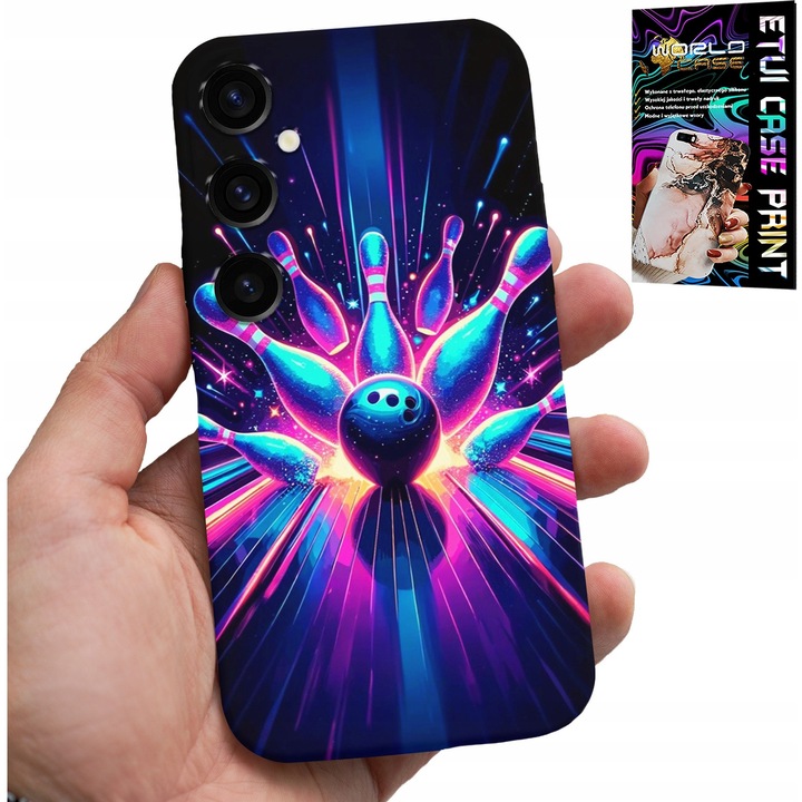 Tok Samsung Galaxy A55 5G-hez, World Case, szilikon, színes nyomtatás, bowling design, készlet