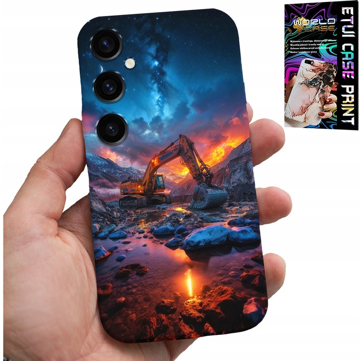 Tok Samsung Galaxy A14 5G-hez, World Case, traktor, színes nyomtatás, szilikon