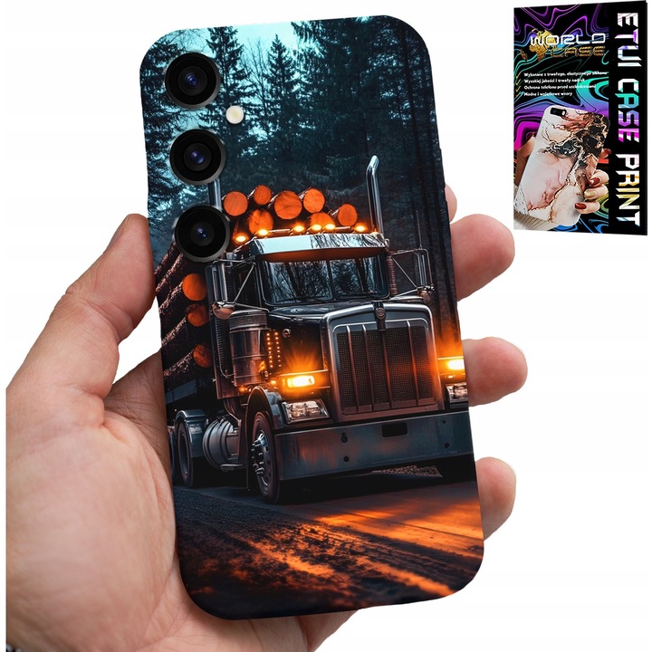 Caz pentru Samsung Galaxy A55 5G, World Case, imprimeu tir camion, silicon, multicolor