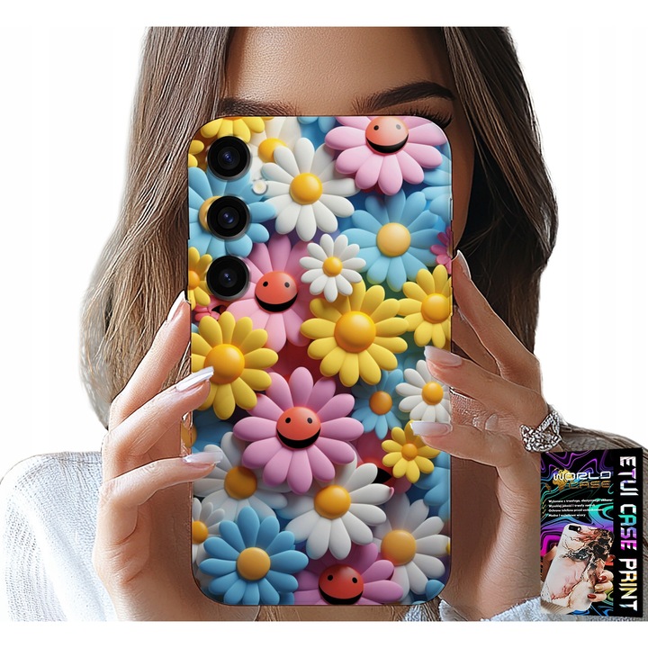 Samsung telefontok, World Case, színes virágok, szilikon, S25 kompatibilis