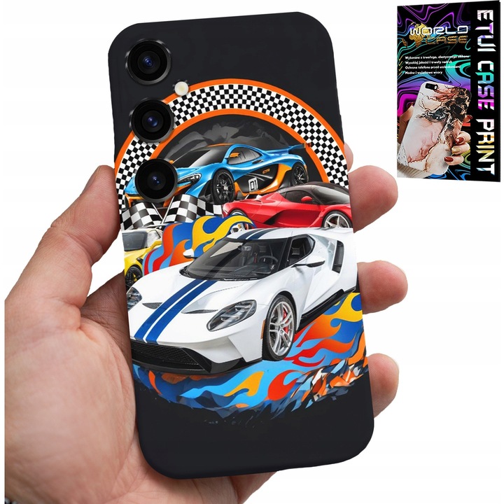 Huzat Samsung Galaxy S24 FE-hez, World Case, sportautó design, szilikon, többszínű