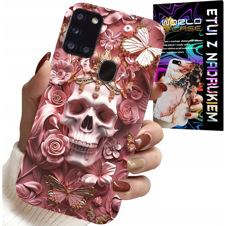 SAMSUNG GALAXY A21s TOK - NŐI, DIVATOS DESIGN, NŐI BŐR RÓZSASZÍN SZÍNBEN