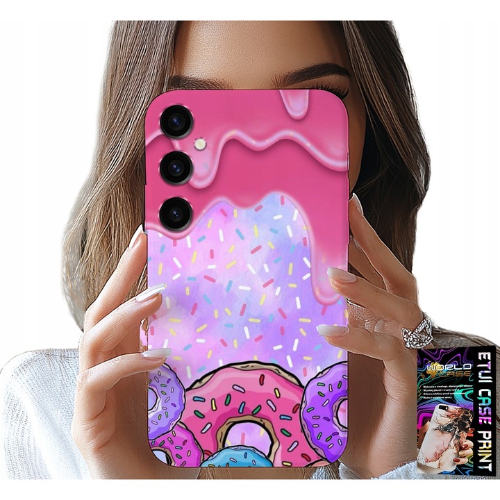 Telefontok, World Case, Samsung Galaxy S25, szilikon, édes fánk design, többszínű