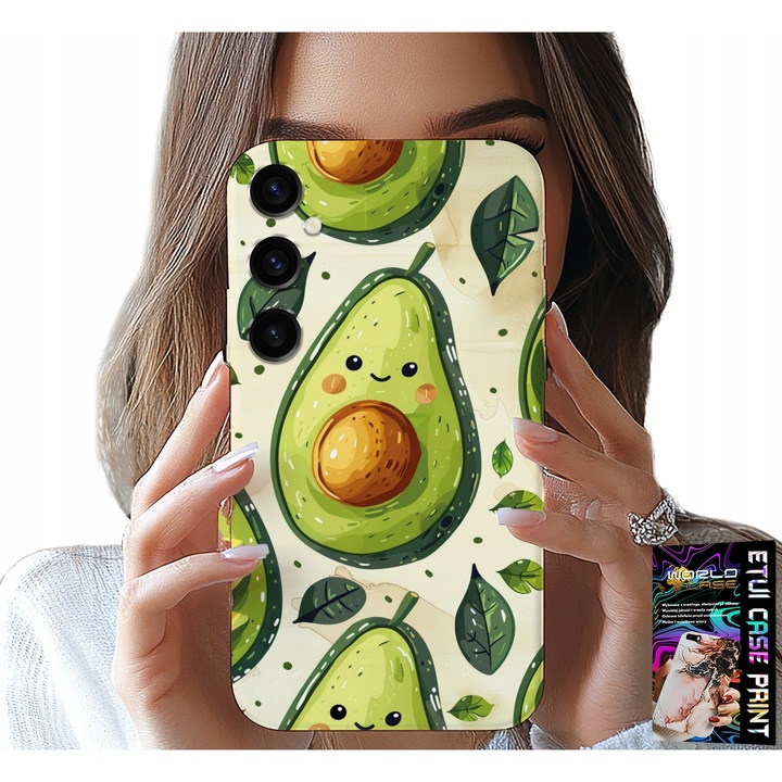 Tok Samsung Galaxy A16-hoz, World Case, avokádó mintás, szilikon, többszínű