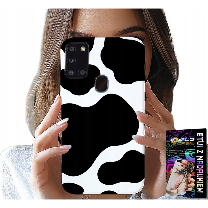 TOK SAMSUNG GALAXY A21s - FEKETE-FEHÉR VARJÚFOLT, MODERN DIZÁJN