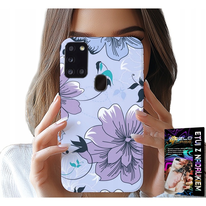 TOK SAMSUNG GALAXY A21s-hez - VIRÁGOS MODERN TÁLCA MINTÁK