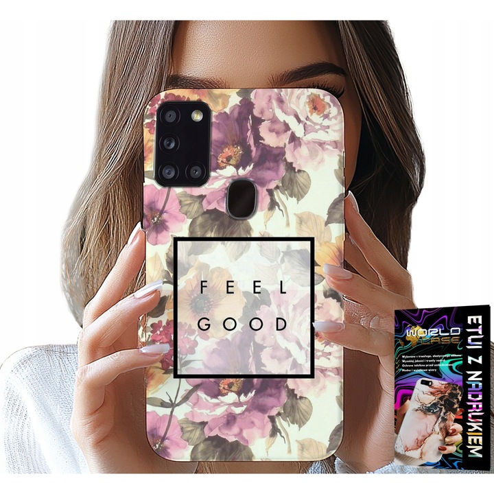 TOK SAMSUNG GALAXY A21s - VIRÁG MINTÁS, NŐI MODERN + ÜVEG