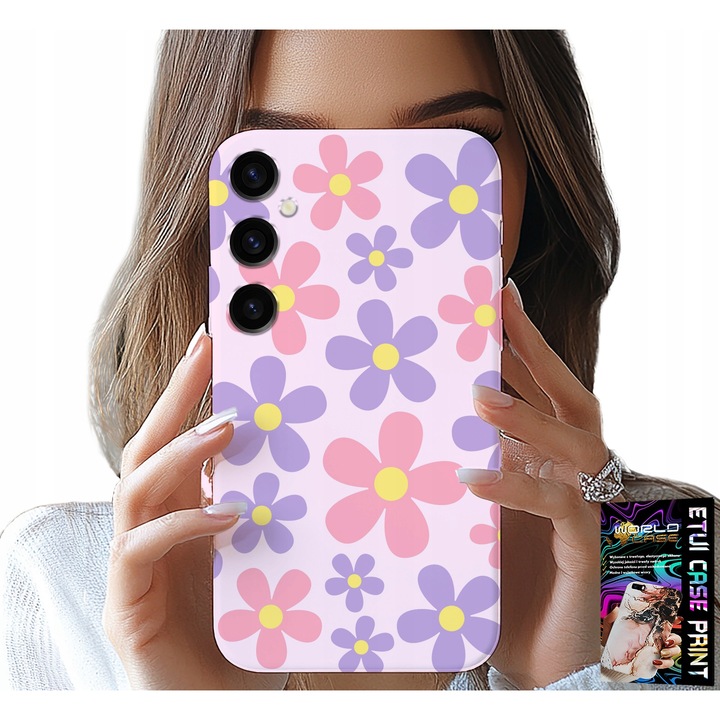 Husa pentru Samsung Galaxy A25 5G, World Case, színes margaréták, szilikon