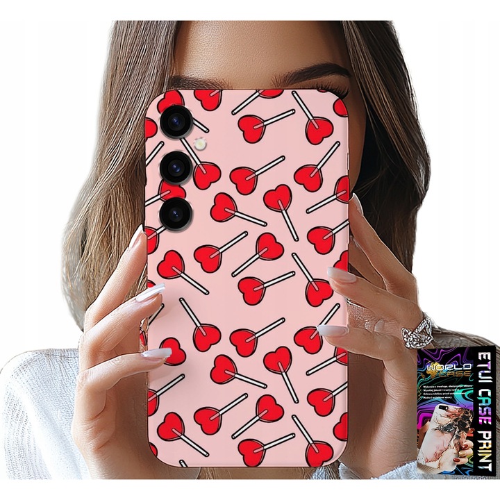 Telefontok, World Case, Samsung Galaxy M35, szív design, többszínű, szilikagél