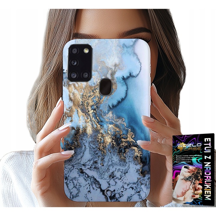 TOK SAMSUNG GALAXY A21s-hez - NŐI MÁRVÁNY MINTÁS + ÜVEG