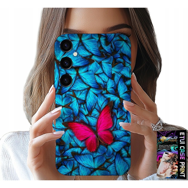 Husă telefon, World Case, Samsung Galaxy A14 5G, imprimate, albastru, silicon