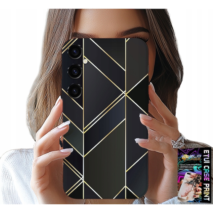 Tok Samsung Galaxy A16 4/5G-hez, World Case, elegáns design, színes nyomtatás, arany, szilikon