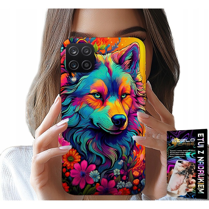 Tok Samsung Galaxy A22 5G-hez, World Case, színes nyomtatás, szilikon