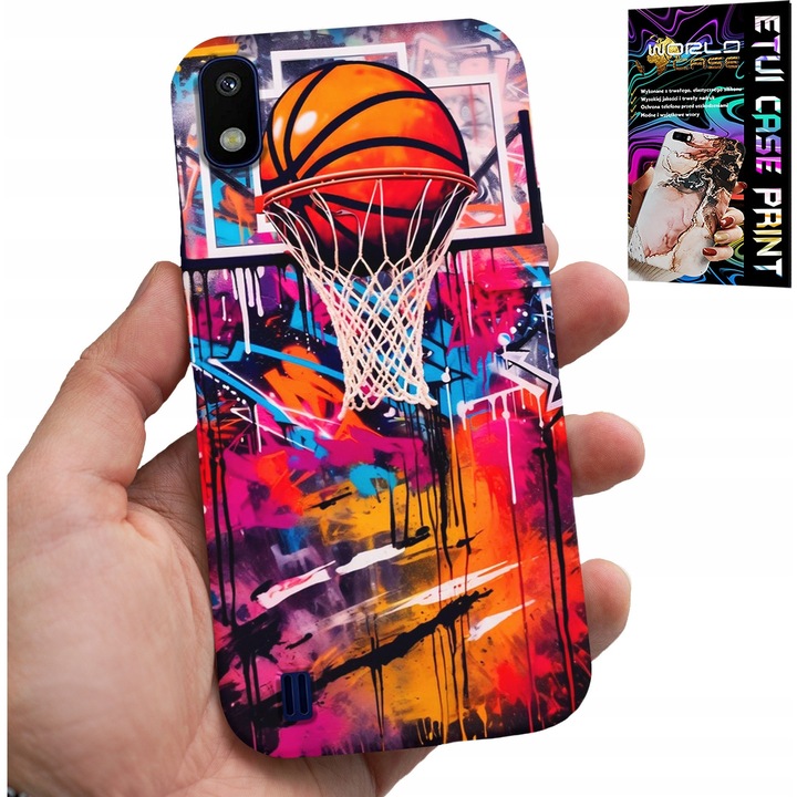 Telefontok, World Case, Samsung A10, NBA graffiti kosárlabda nyomtatás, szilikon