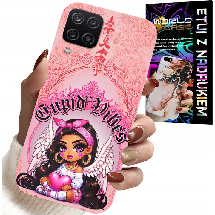 Telefontok, World Case, Samsung Galaxy A22 5G, szilikon, angyal mintás, többszínű