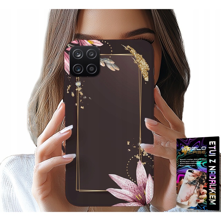 Tok Samsung Galaxy A22 5G-hez, World Case, elegáns virágmintás design, szilikon, többszínű