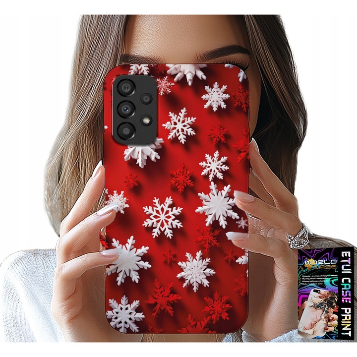 Husă telefon Samsung Galaxy A72, World Case, fulgi de zăpadă, multicolor, silicon