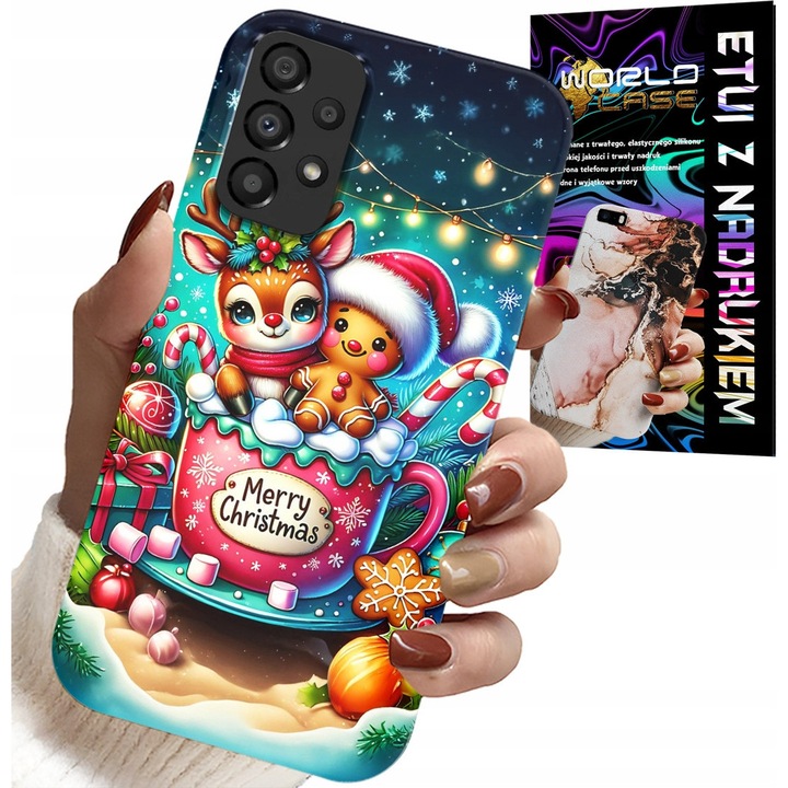 Carcasa pentru telefon, World Case, Ren de turtă dulce, protecție din siliciu, compatible Samsung Galaxy A72, multicolor