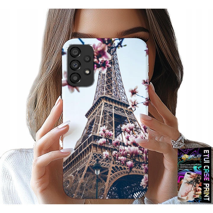 Telefontok Samsung Galaxy A23 5G-hez, World Case, Párizs Eiffel-torony, szilikon, többszínű