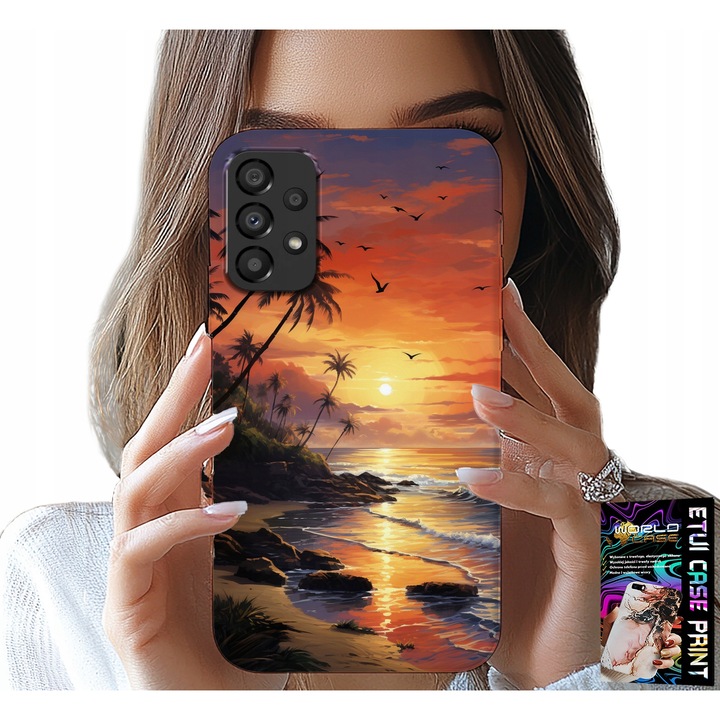 Tok Samsung Galaxy A33 5G-hez, World Case, szilikon, színes nyomtatás, strand, nyaralás