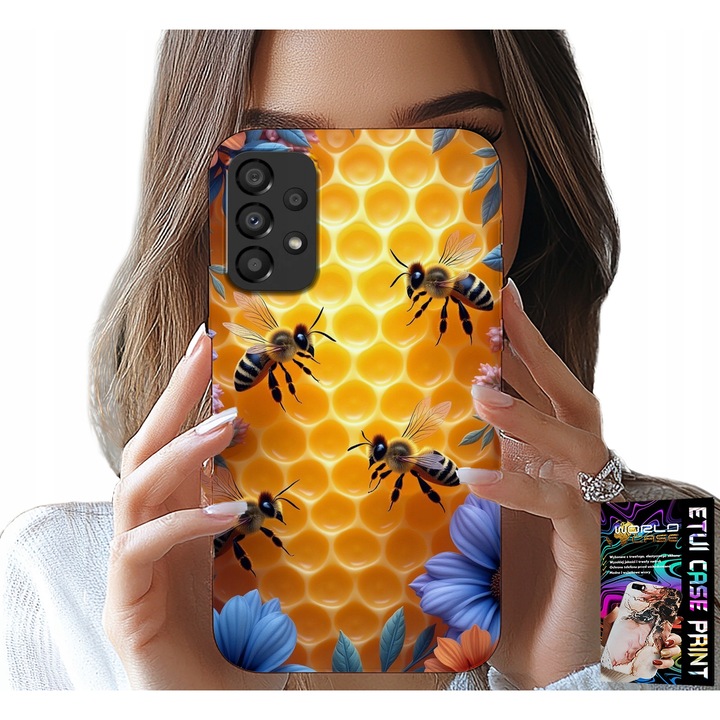 Husă pentru telefon, World Case, Samsung Galaxy A72, design cu fagure de miere, silikon