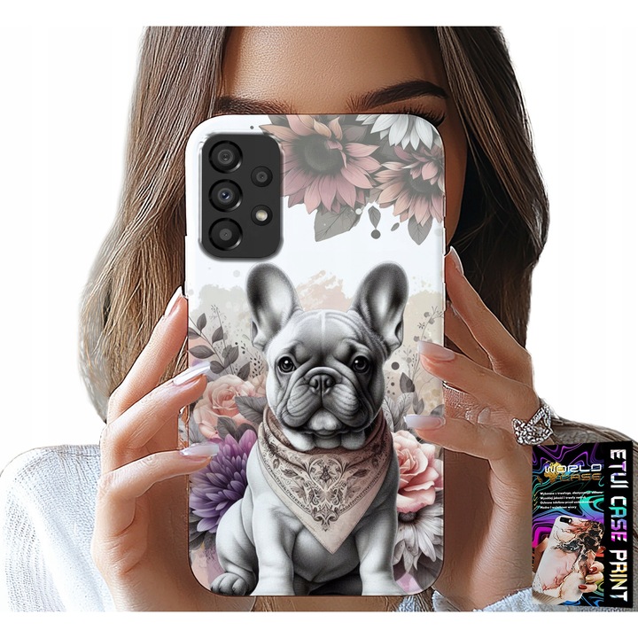 Caz pentru telefon, World Case, Samsung Galaxy A72, imprimare Bulldog, silicon