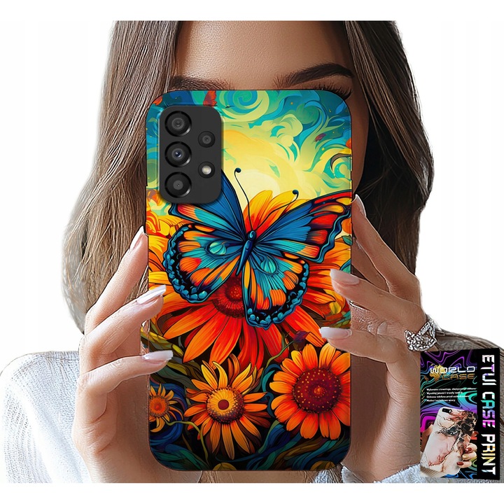 Telefontok, World Case, Samsung Galaxy A23 5G, pillangók és virágok, többszínű, szilikon