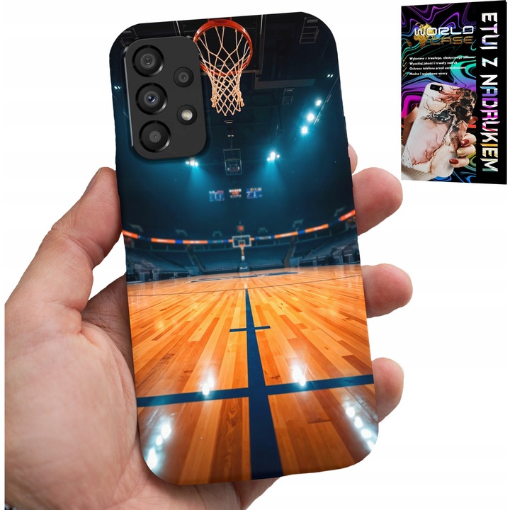 Etui pentru Samsung Galaxy A72, World Case, imprimeu baschet NBA, silicon, multicolor