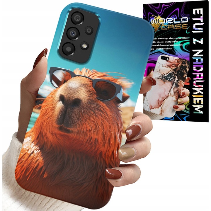 Carcasa pentru Samsung Galaxy A72, World Case, Sweet Capybara, silicon, set cu sticlă