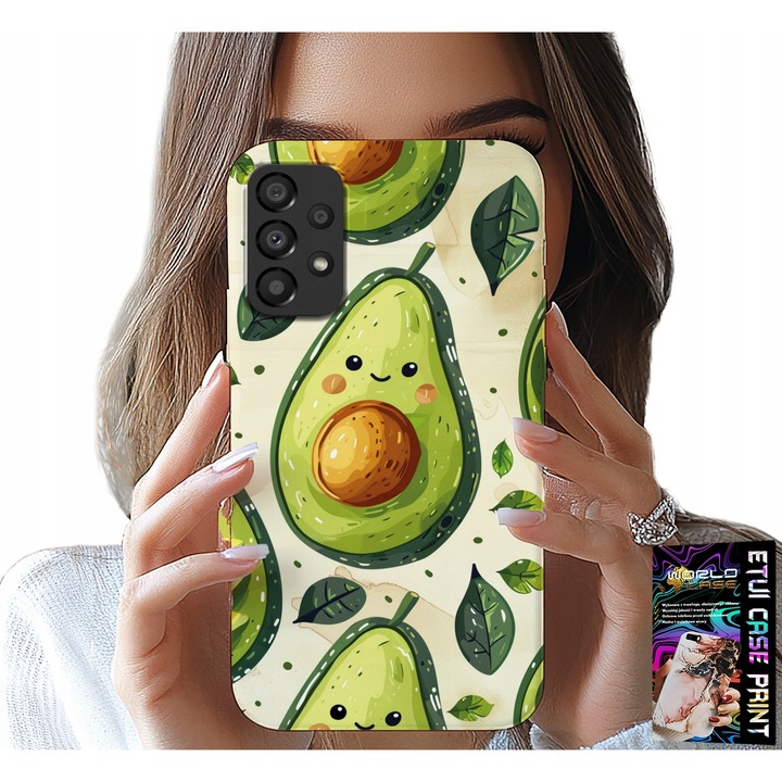 Carcasa pentru Samsung Galaxy A72, World Case, imprimeu avocado cu zâmbet dulce, silicon