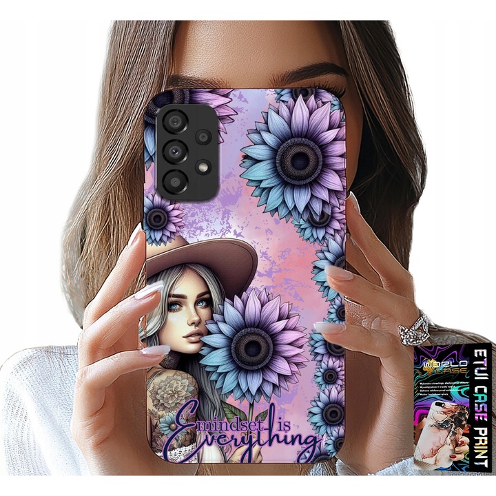 Husă pentru telefon, World Case, Samsung Galaxy A72, imprimeu floarea soarelui, silicon