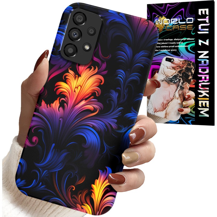 Husă pentru telefon Samsung Galaxy A72, World Case, design abstract, protecție eficientă, silicon, multicolor