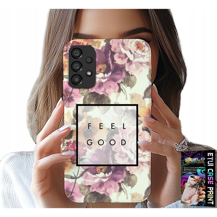 Carcasa pentru Samsung Galaxy A72, World Case, design floral, silicon, 0.2mm