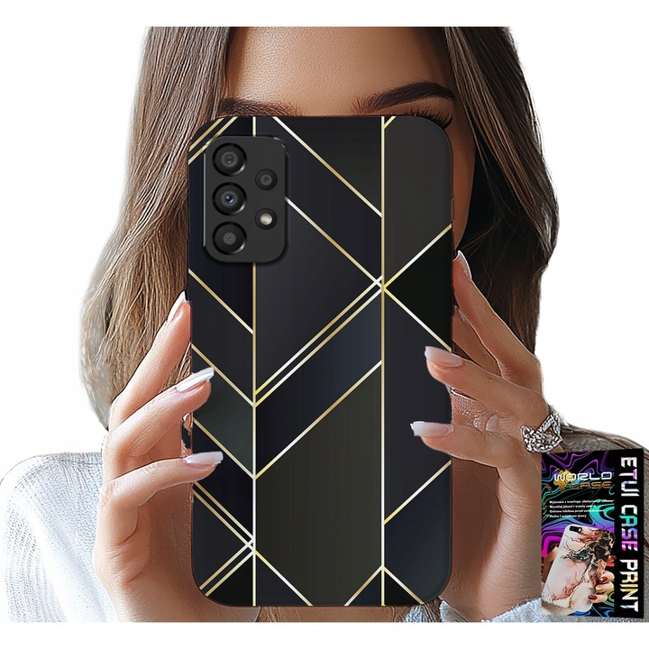 Carcasă pentru telefon, World Case, Samsung Galaxy A72, design elegant, sticlă, aurie, din silicon