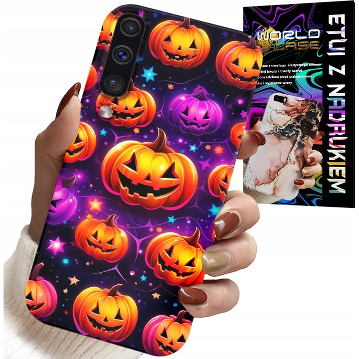 Samsung Galaxy A70 tok, Halloween, ijesztő tökök, szilikon