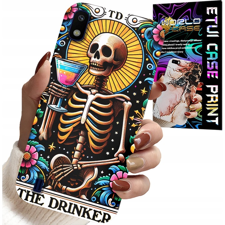 Tok Samsung A10-hez, World Case, többszínű nyomtatott design, szilikon