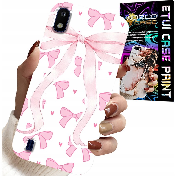 Carcasă pentru telefon, World Case, design Pink Ribbon, material silicon, compatibil Samsung A10
