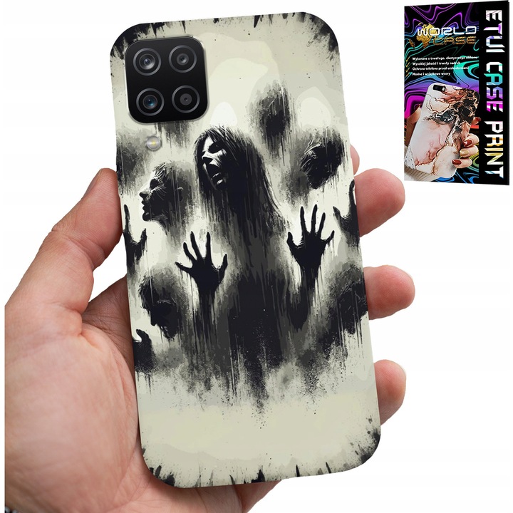 Carcasa pentru telefon, World Case, Samsung A12/M12, silicon, print The Walking Dead, cu sticlă