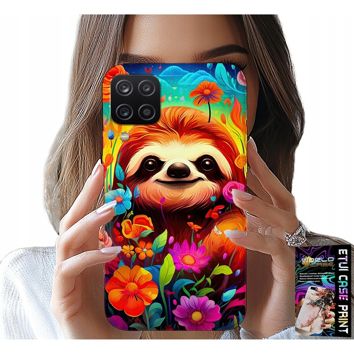 Samsung A12/M12 telefontok, World Case, színes koala állatos design, szilikon