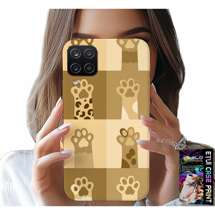 Husă Samsung A12/M12, World Case, pisici, silicon, multicolor