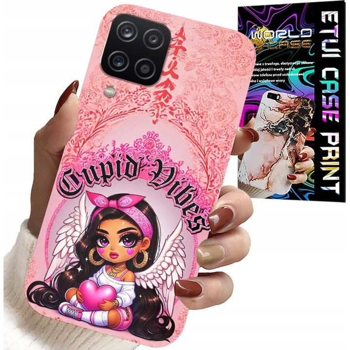 Carcasă pentru Samsung A12/M12, World Case, imprimeu îngeri, silicon, multicolor