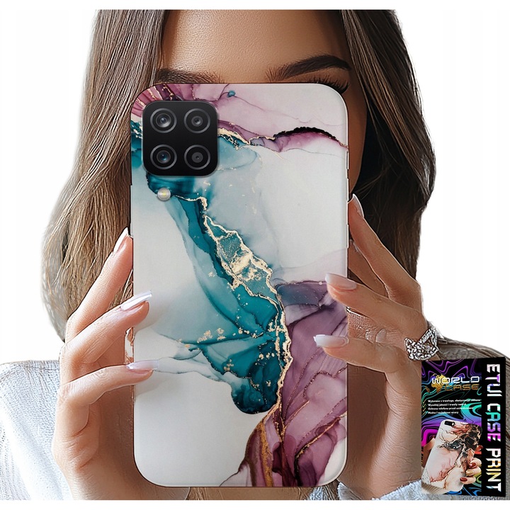 Husă pentru Samsung A12/M12, World Case, design marmură, silicon, elegant