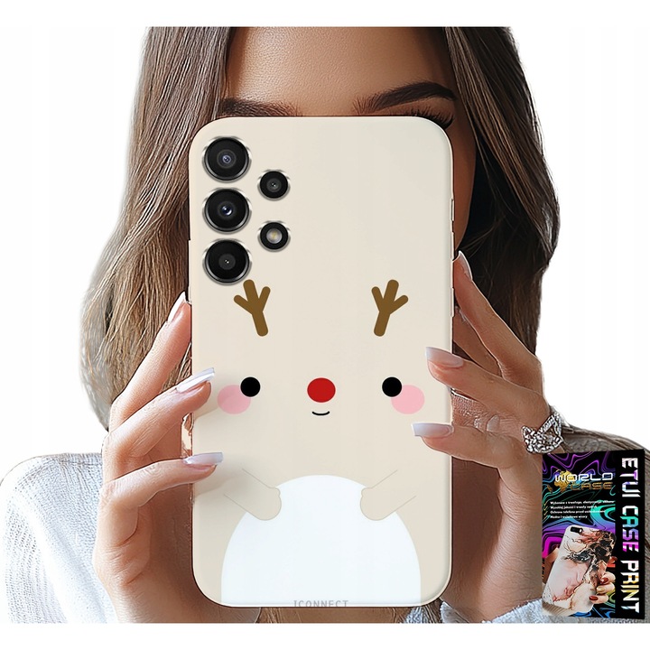 Huzat Samsung Galaxy A13 4G-hez, World Case, karácsonyi mintás, színes, szilikon